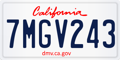 CA license plate 7MGV243