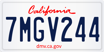 CA license plate 7MGV244