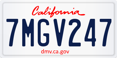 CA license plate 7MGV247