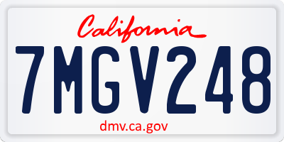 CA license plate 7MGV248