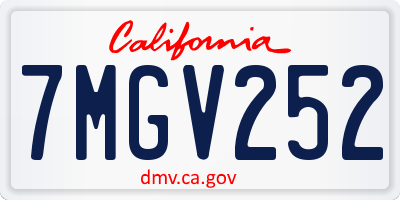 CA license plate 7MGV252