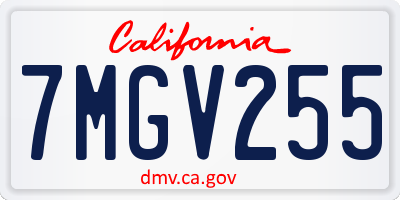 CA license plate 7MGV255