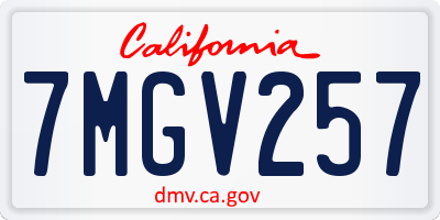 CA license plate 7MGV257