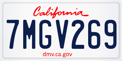 CA license plate 7MGV269