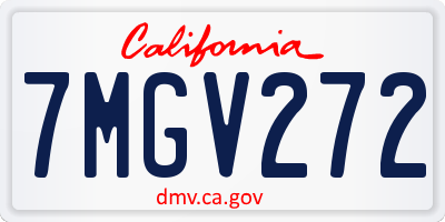 CA license plate 7MGV272