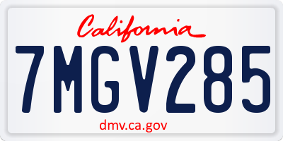 CA license plate 7MGV285