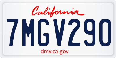 CA license plate 7MGV290