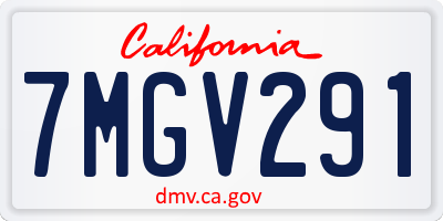 CA license plate 7MGV291