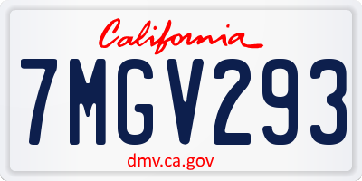 CA license plate 7MGV293