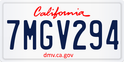 CA license plate 7MGV294