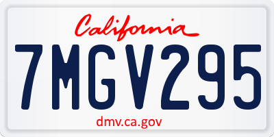 CA license plate 7MGV295