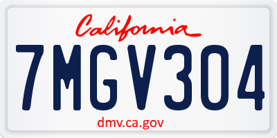 CA license plate 7MGV304