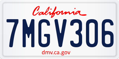 CA license plate 7MGV306