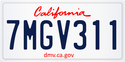CA license plate 7MGV311