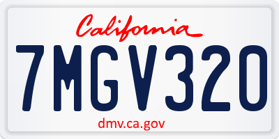 CA license plate 7MGV320