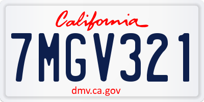 CA license plate 7MGV321