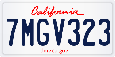 CA license plate 7MGV323
