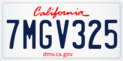 CA license plate 7MGV325