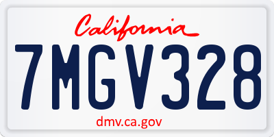 CA license plate 7MGV328