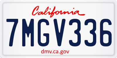 CA license plate 7MGV336