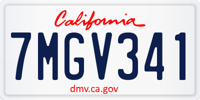 CA license plate 7MGV341