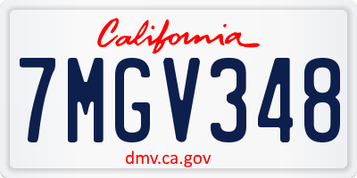 CA license plate 7MGV348