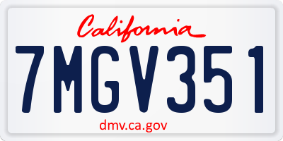 CA license plate 7MGV351