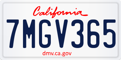 CA license plate 7MGV365