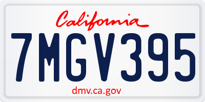 CA license plate 7MGV395