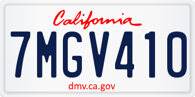 CA license plate 7MGV410