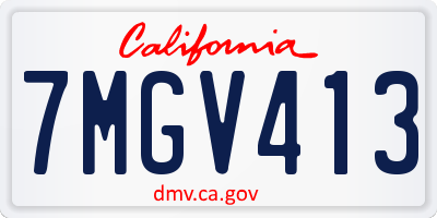 CA license plate 7MGV413