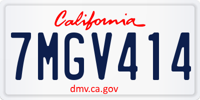 CA license plate 7MGV414