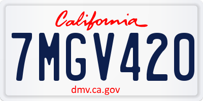 CA license plate 7MGV420