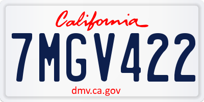 CA license plate 7MGV422