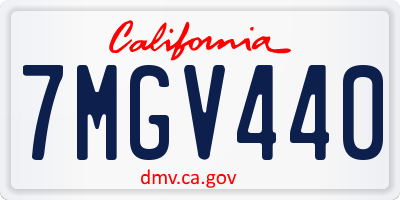 CA license plate 7MGV440