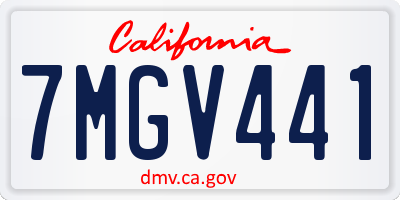 CA license plate 7MGV441