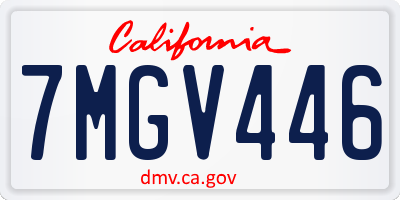 CA license plate 7MGV446
