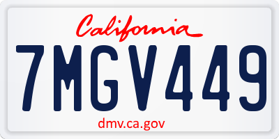 CA license plate 7MGV449