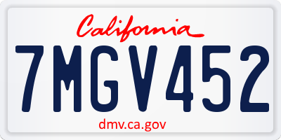 CA license plate 7MGV452