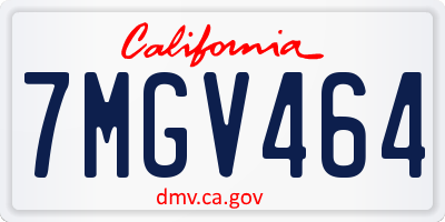 CA license plate 7MGV464