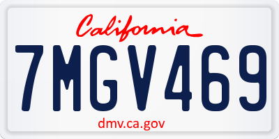 CA license plate 7MGV469
