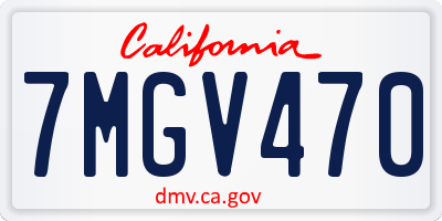 CA license plate 7MGV470