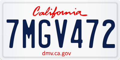 CA license plate 7MGV472