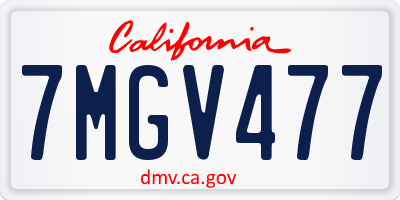 CA license plate 7MGV477
