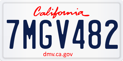 CA license plate 7MGV482