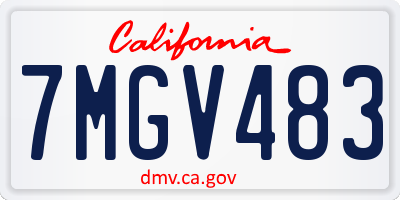 CA license plate 7MGV483