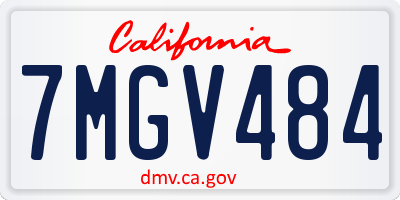 CA license plate 7MGV484