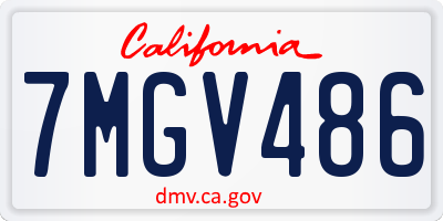 CA license plate 7MGV486