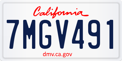 CA license plate 7MGV491