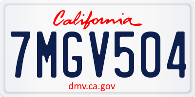 CA license plate 7MGV504